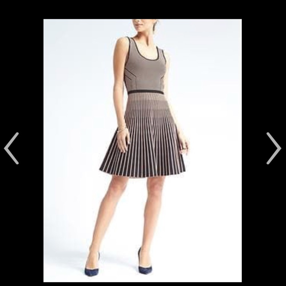Banana republic knit fit and flare striped dress